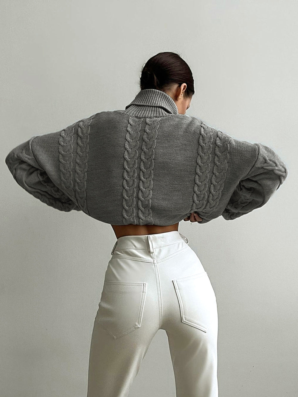 Cable Knit Turtleneck Oversized Sweater  Liora Lane Boutique Sweaters