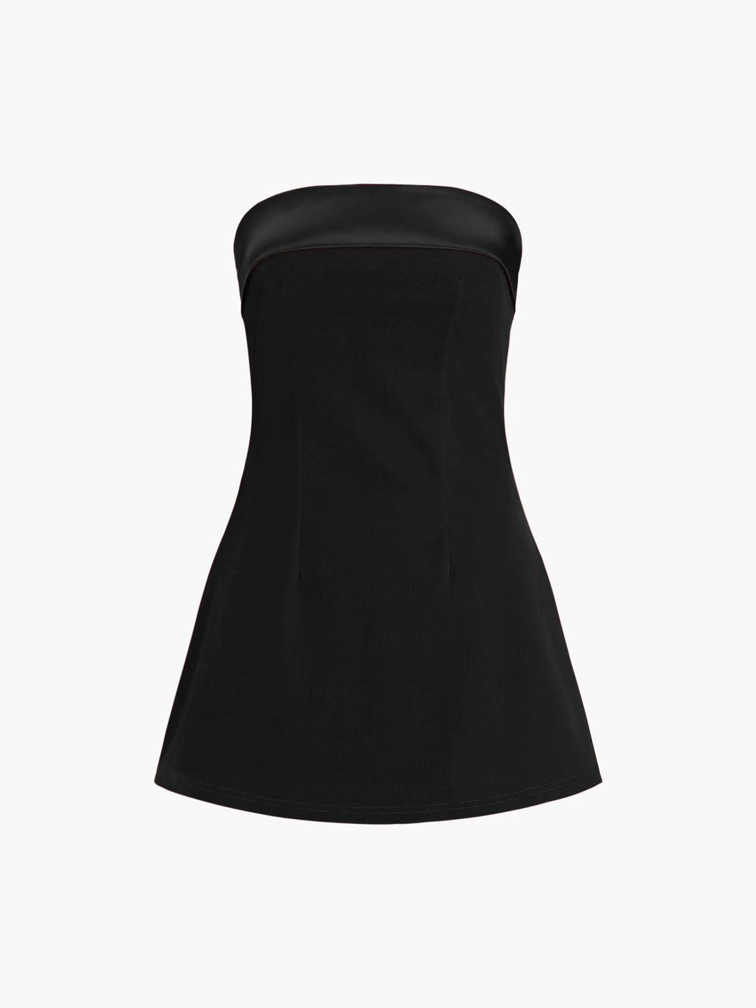 Satin Velvet Strapless Short Dress  Liora Lane Boutique Dresses Black / XL 26.00