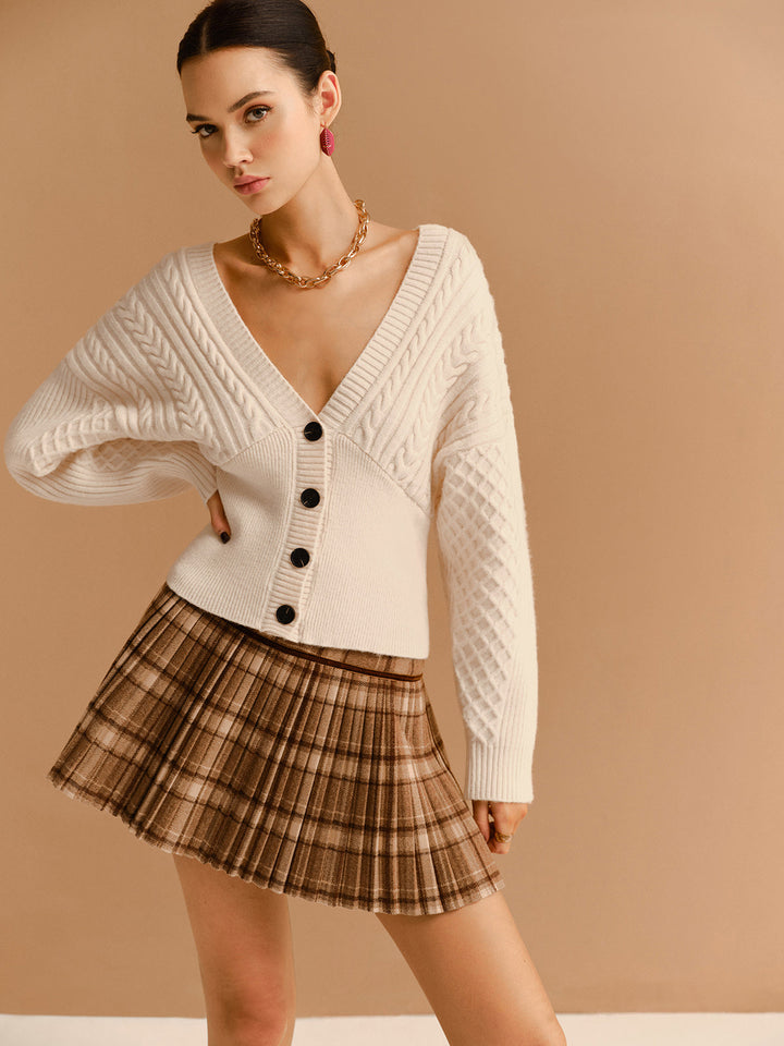 V-Neck Cinched Waist Twist Button Cardigan  Liora Lane Boutique Cardigans