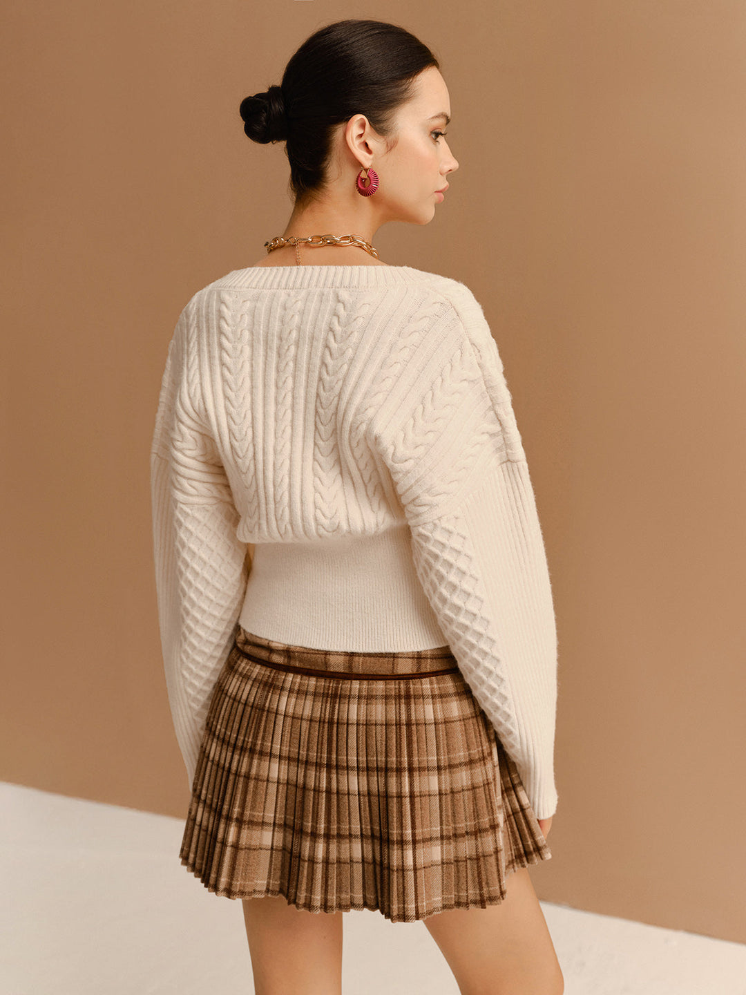 V-Neck Cinched Waist Twist Button Cardigan  Liora Lane Boutique Cardigans