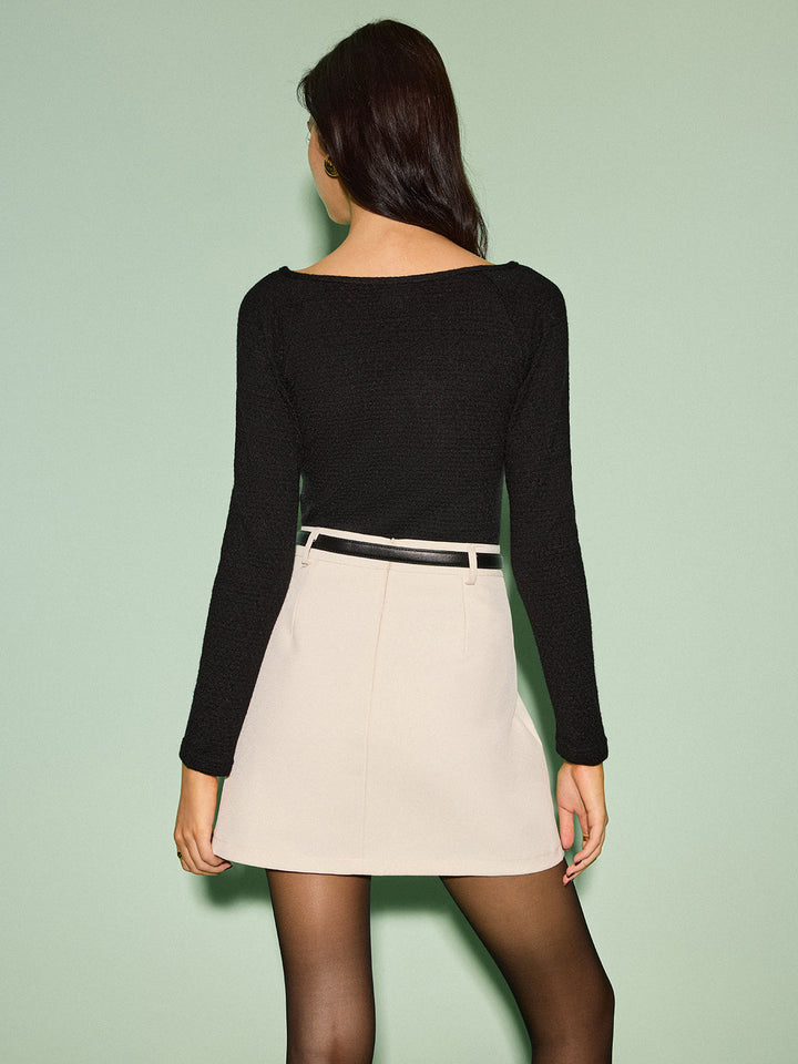 V-Neck Bow Front Slim Sweater  Liora Lane Boutique Sweaters