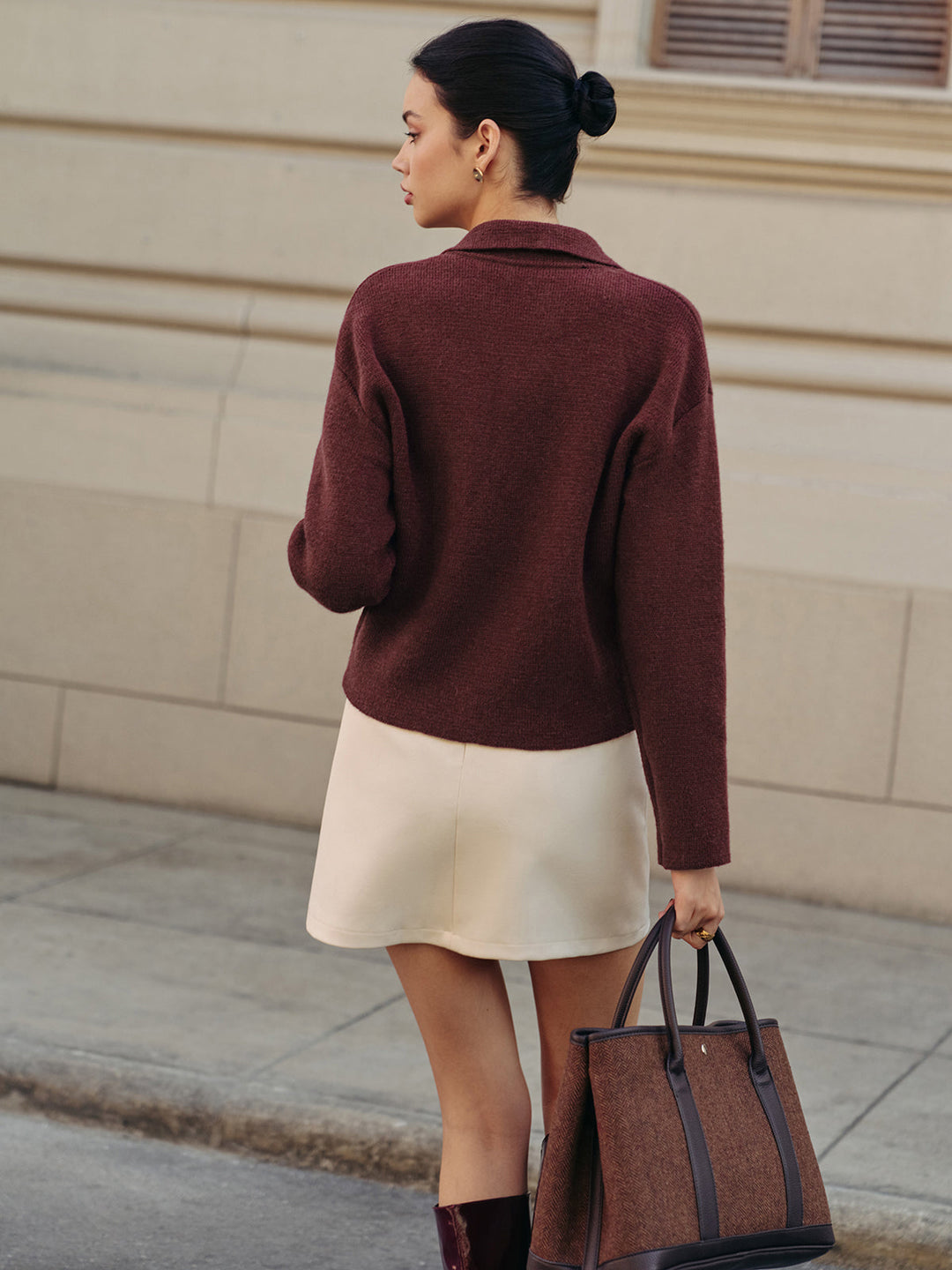 Plain Zipper Polo Cardigan  Liora Lane Boutique Cardigans