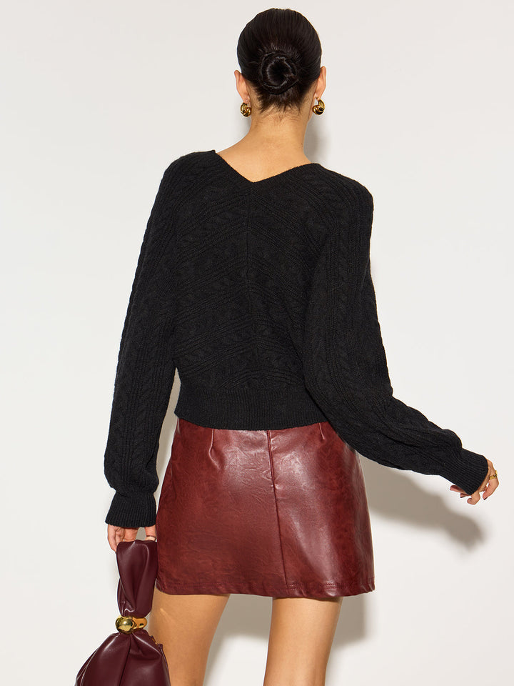 V-Neck Bow Front Twist Cardigan  Liora Lane Boutique Cardigans