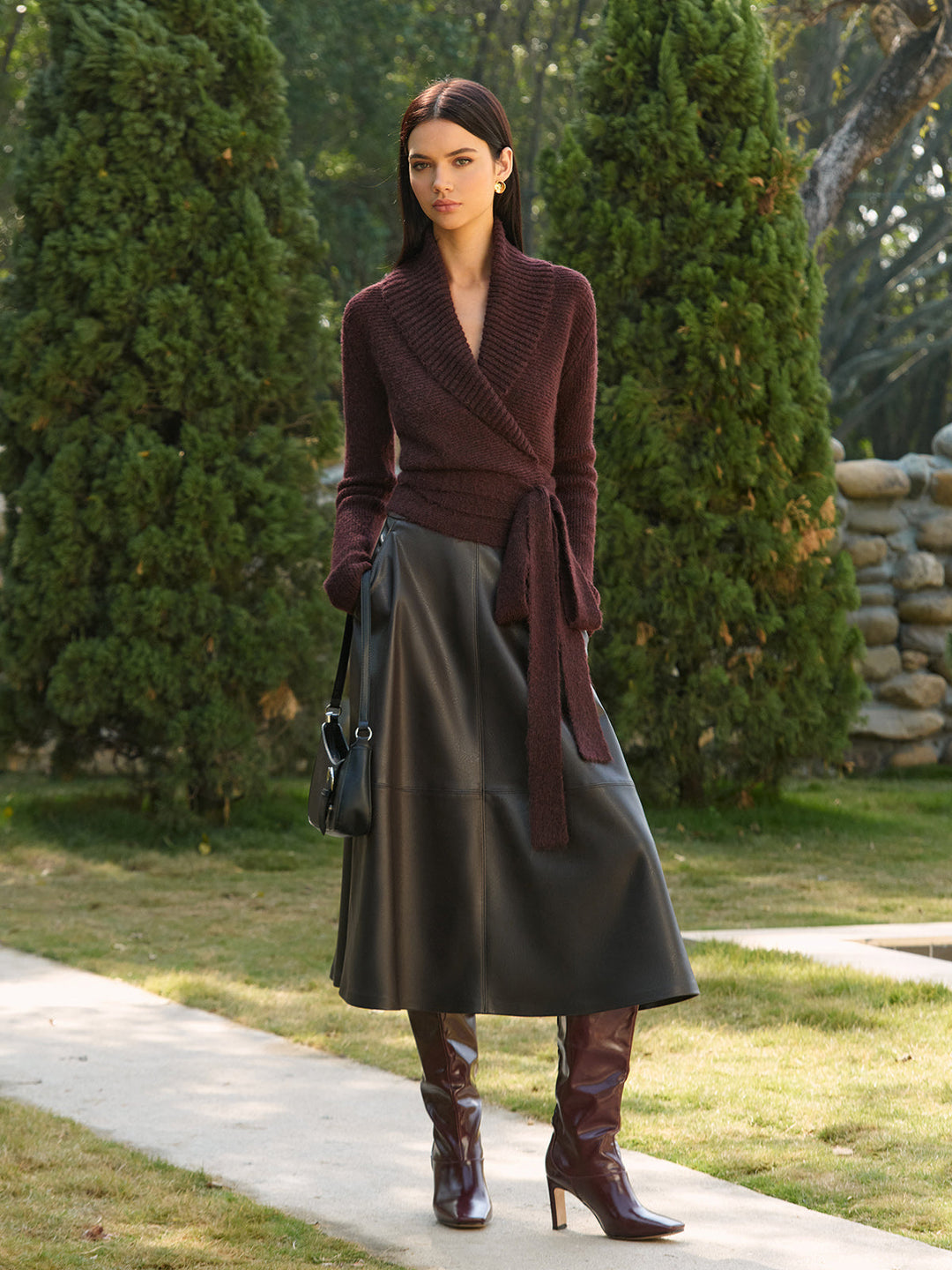 Wool-Blend Lace Up Knit Top  Liora Lane Boutique Knit Tops