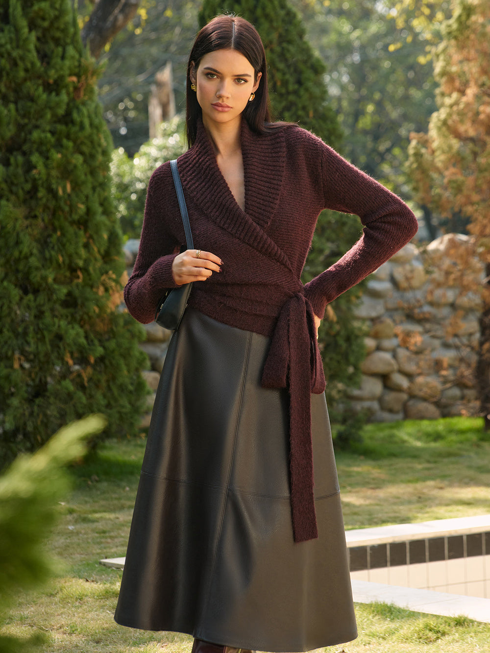 Wool-Blend Lace Up Knit Top  Liora Lane Boutique Knit Tops