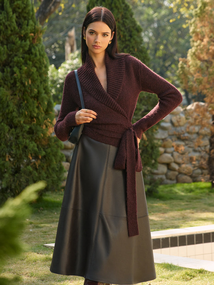 Wool-Blend Lace Up Knit Top  Liora Lane Boutique Knit Tops