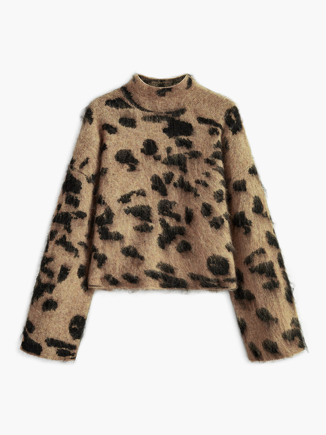 Wool-Blend Leopard Fuzzy Sweater  Liora Lane Boutique Sweaters