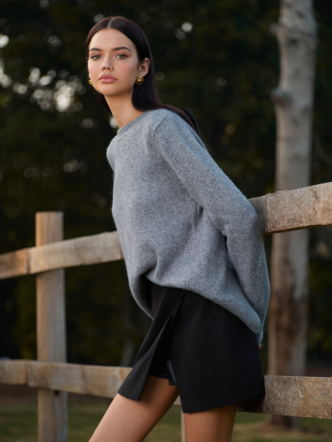 Round Neck Bow-Decor Sweater  Liora Lane Boutique Sweaters