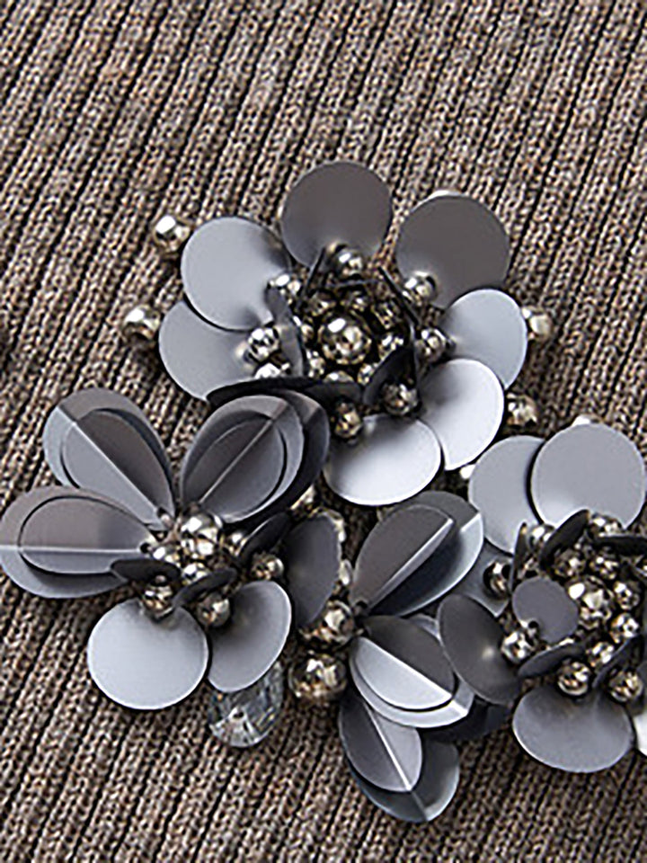 Wool-Blend Asymmetrical Sequins Knit Top  Liora Lane Boutique Knit Tops