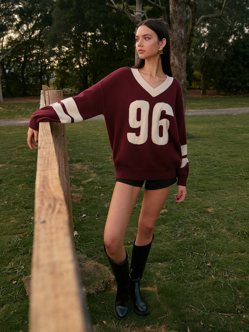 V-Neck Contrast Binding Sweater  Liora Lane Boutique Sweaters