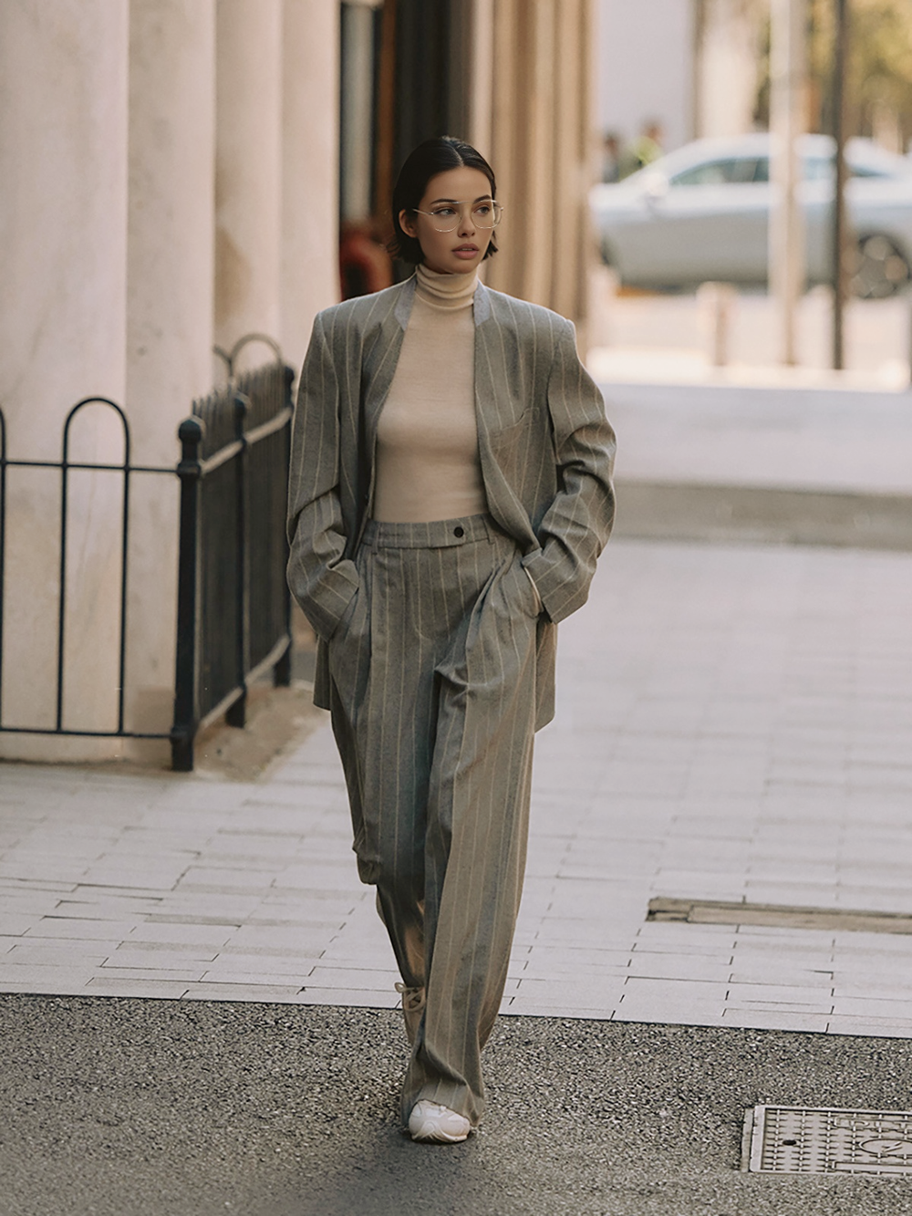 Wool-Blend Pinstripe Tweed Pants  Liora Lane Boutique Pants