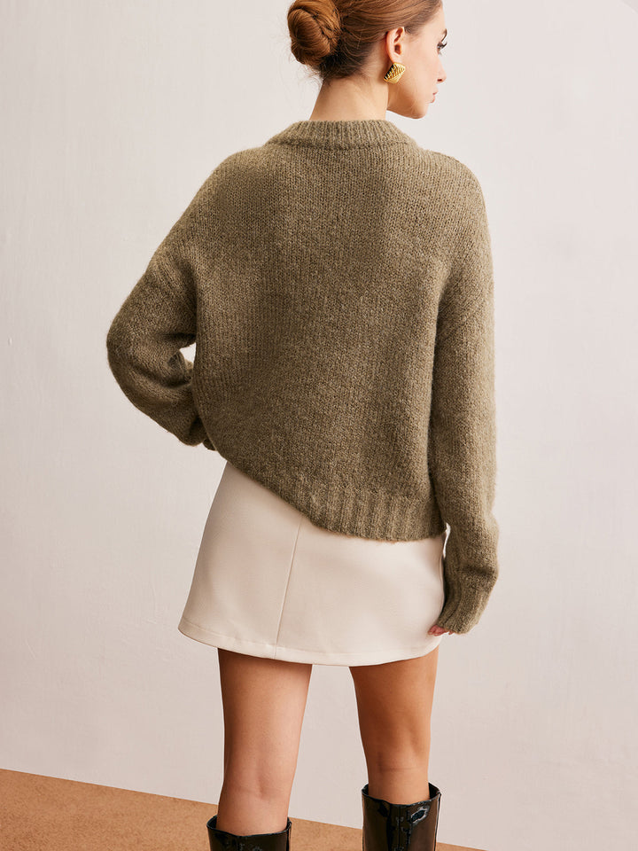 Wool-Blend Twist Shift Sweater  Liora Lane Boutique Sweaters