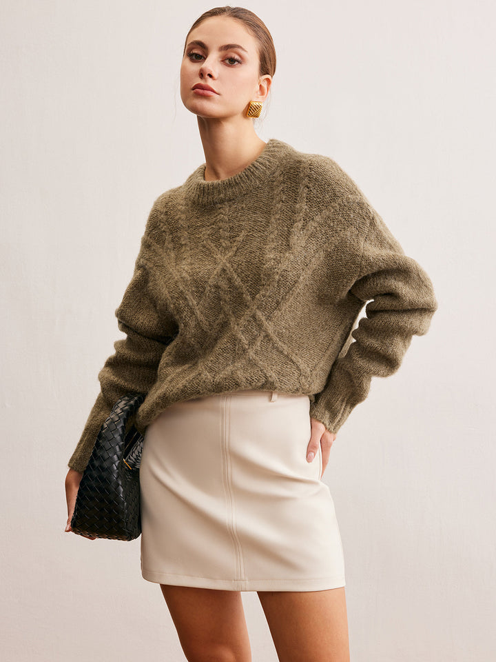 Wool-Blend Twist Shift Sweater  Liora Lane Boutique Sweaters
