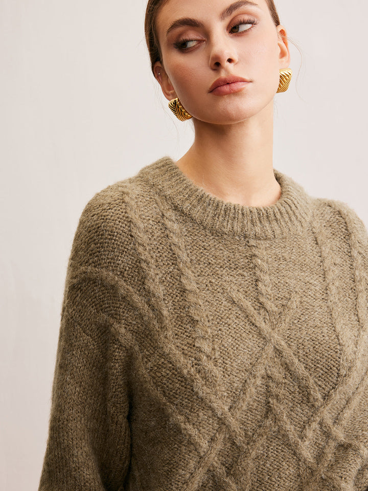 Wool-Blend Twist Shift Sweater  Liora Lane Boutique Sweaters