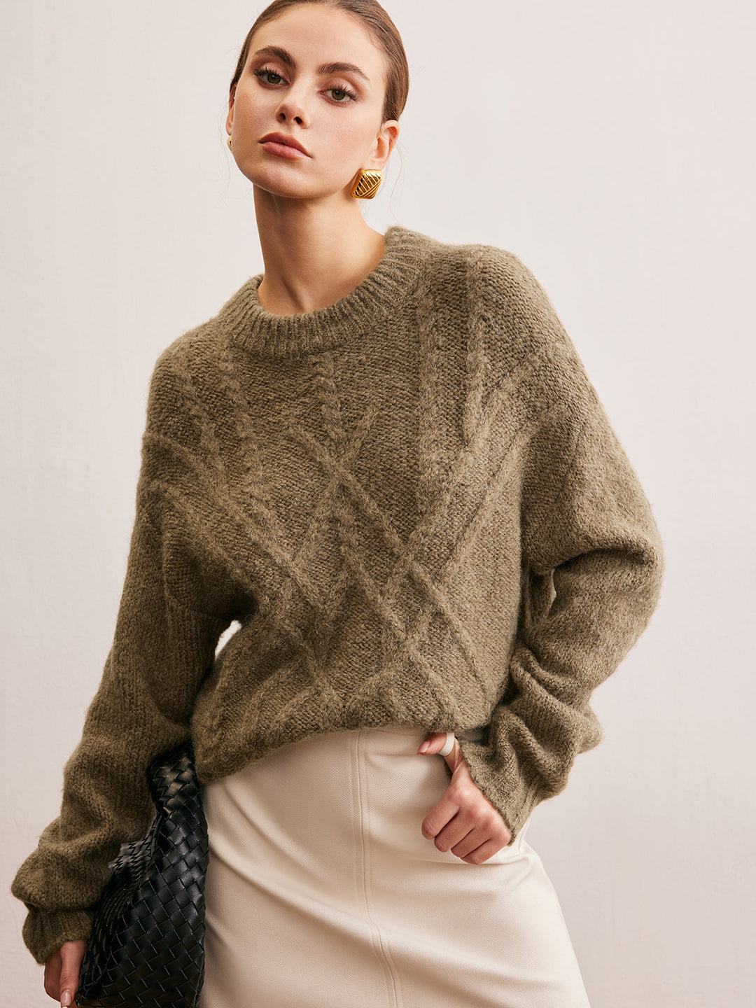 Wool-Blend Twist Shift Sweater  Liora Lane Boutique Sweaters