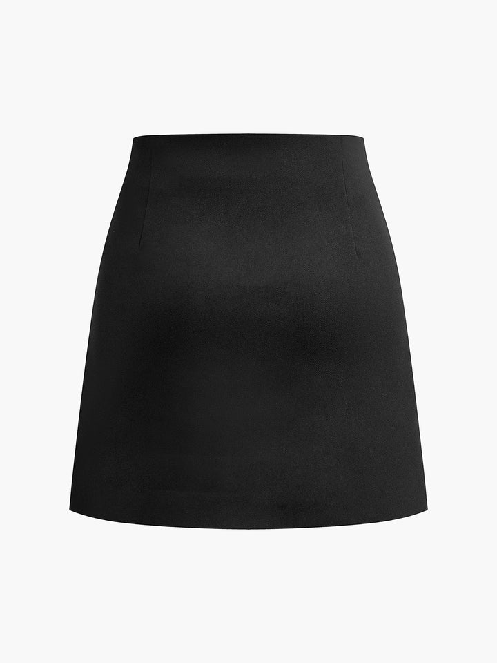 Metal-Decor Zipper Mini Skirt  Liora Lane Boutique Skirts