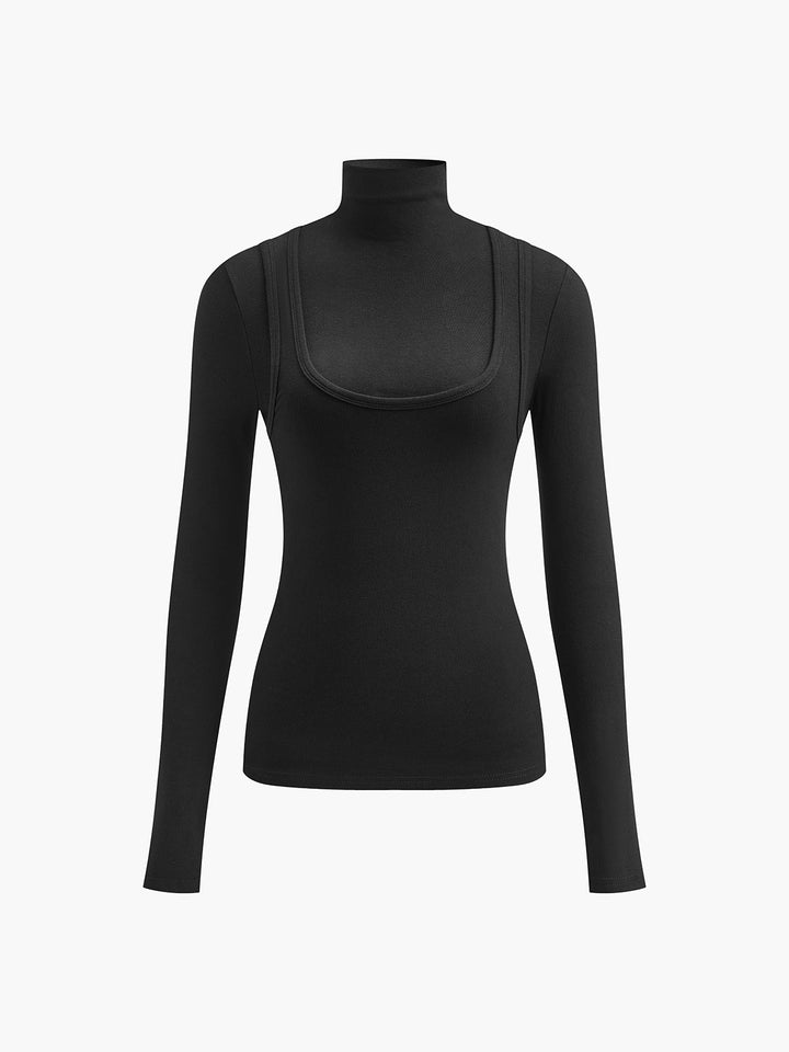 2 in 1 Mock Neck Jersey Top  Liora Lane Boutique T-Shirts