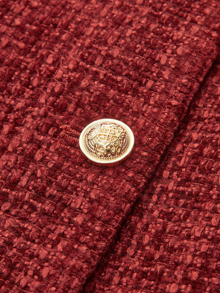 Button Down Slit Tweed Blazer  Liora Lane Boutique Blazers