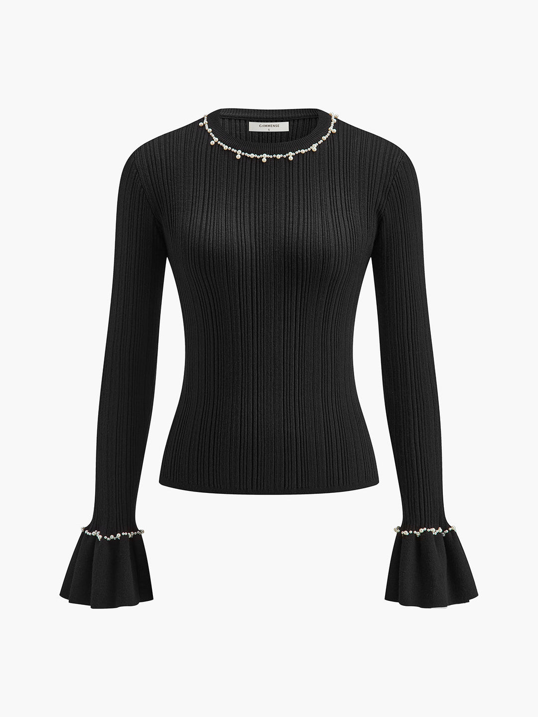 Beaded-Decor Ruffle Knit Top  Liora Lane Boutique Knit Tops