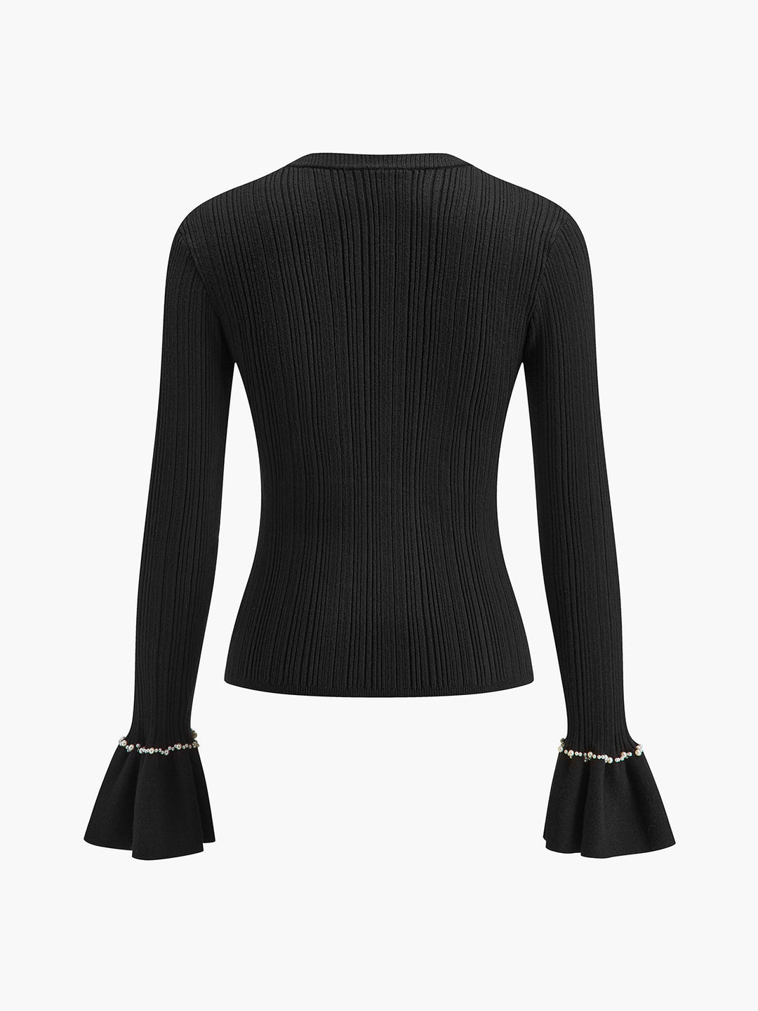 Beaded-Decor Ruffle Knit Top  Liora Lane Boutique Knit Tops