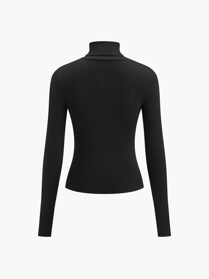 Minimalist Turtleneck Slim Knit Top  Liora Lane Boutique Knit Tops