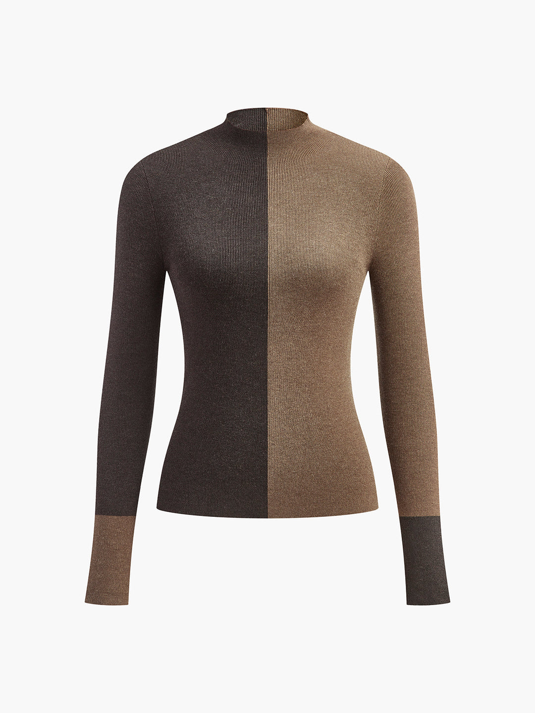 Wool-Blend Two Tone Skinny Knit Top  Liora Lane Boutique Knit Tops