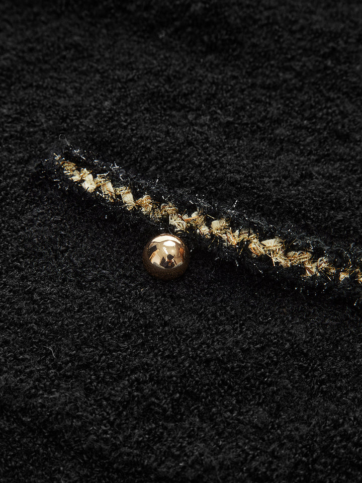 Elegant Contrast Binding Keyhole Neckline Polo Sweater  Liora Lane Boutique Sweaters