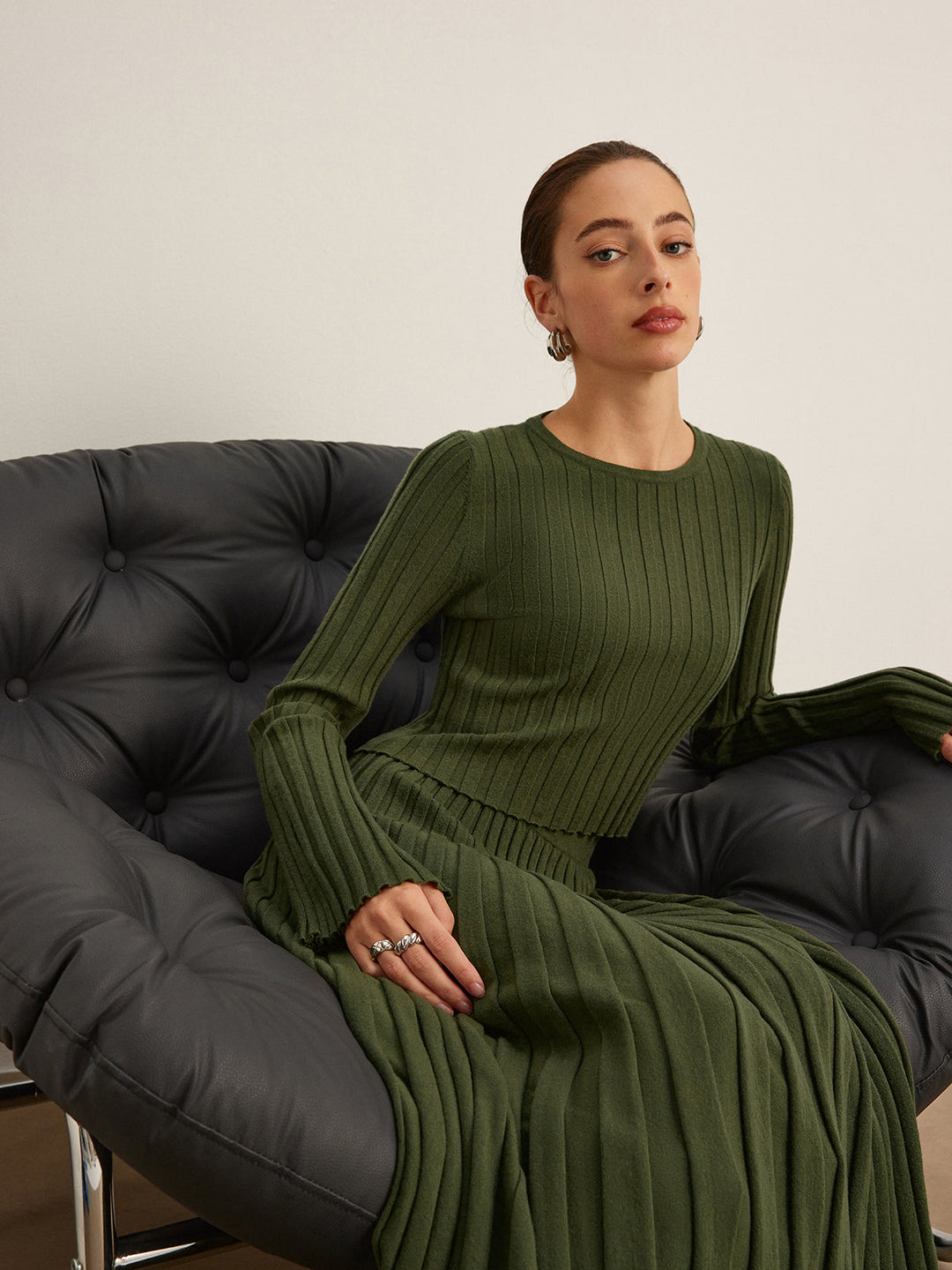 Lettuce Trim Ribbed Crop Sweater  Liora Lane Boutique Sweaters