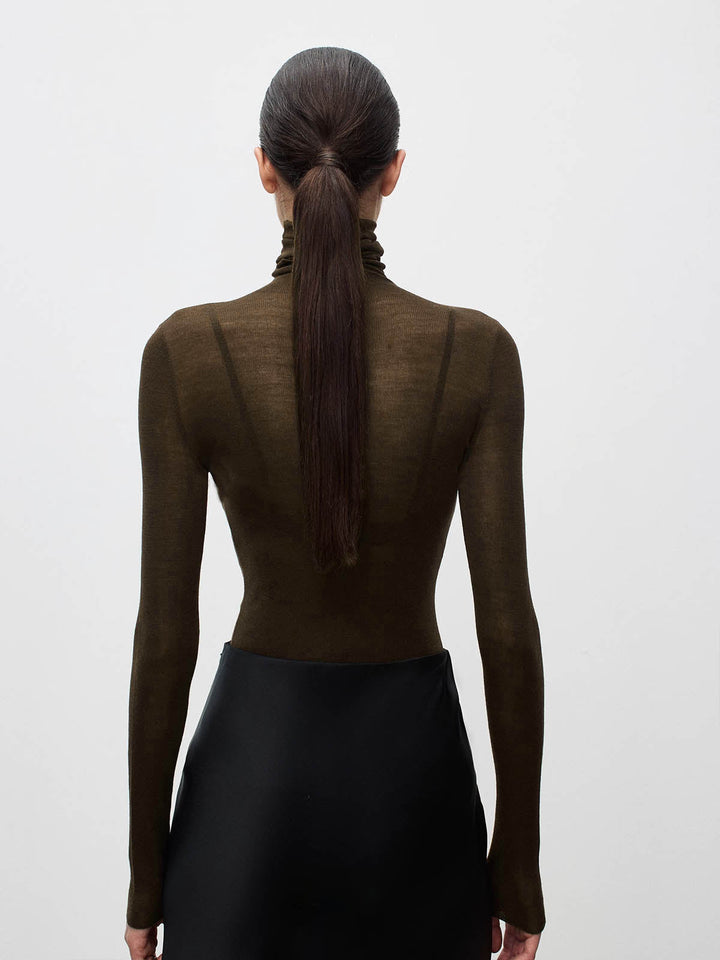 Wool-Blend Turtleneck Sheer Sweater  Liora Lane Boutique Sweaters