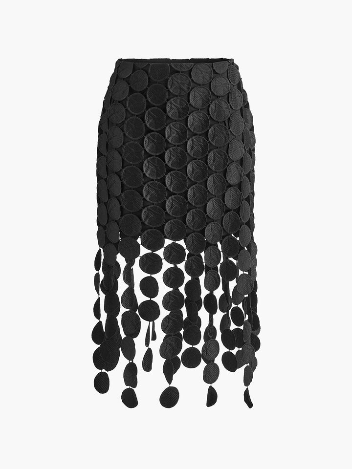 Laser Cut Multi Circle Double Layered Skirt  Liora Lane Boutique Skirts