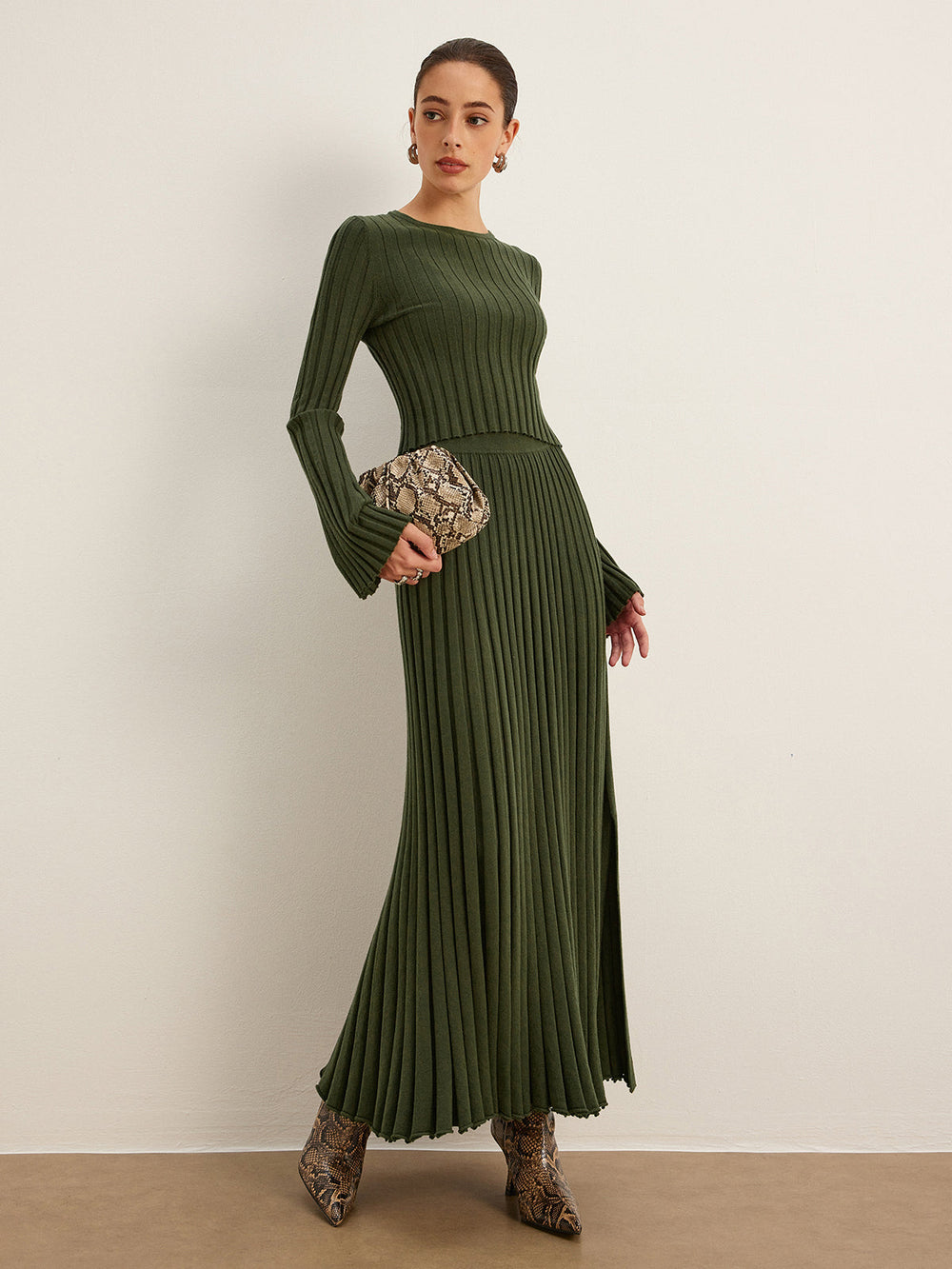 Lettuce Trim Pleated Sweater Skirt  Liora Lane Boutique Sweater Skirts