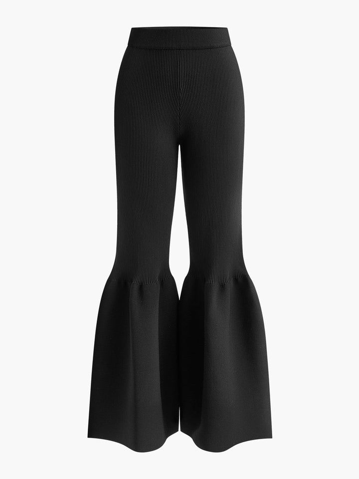 Mid-Waist Ruffle Sweater Pants  Liora Lane Boutique Sweater Pants Black / XL 49.00