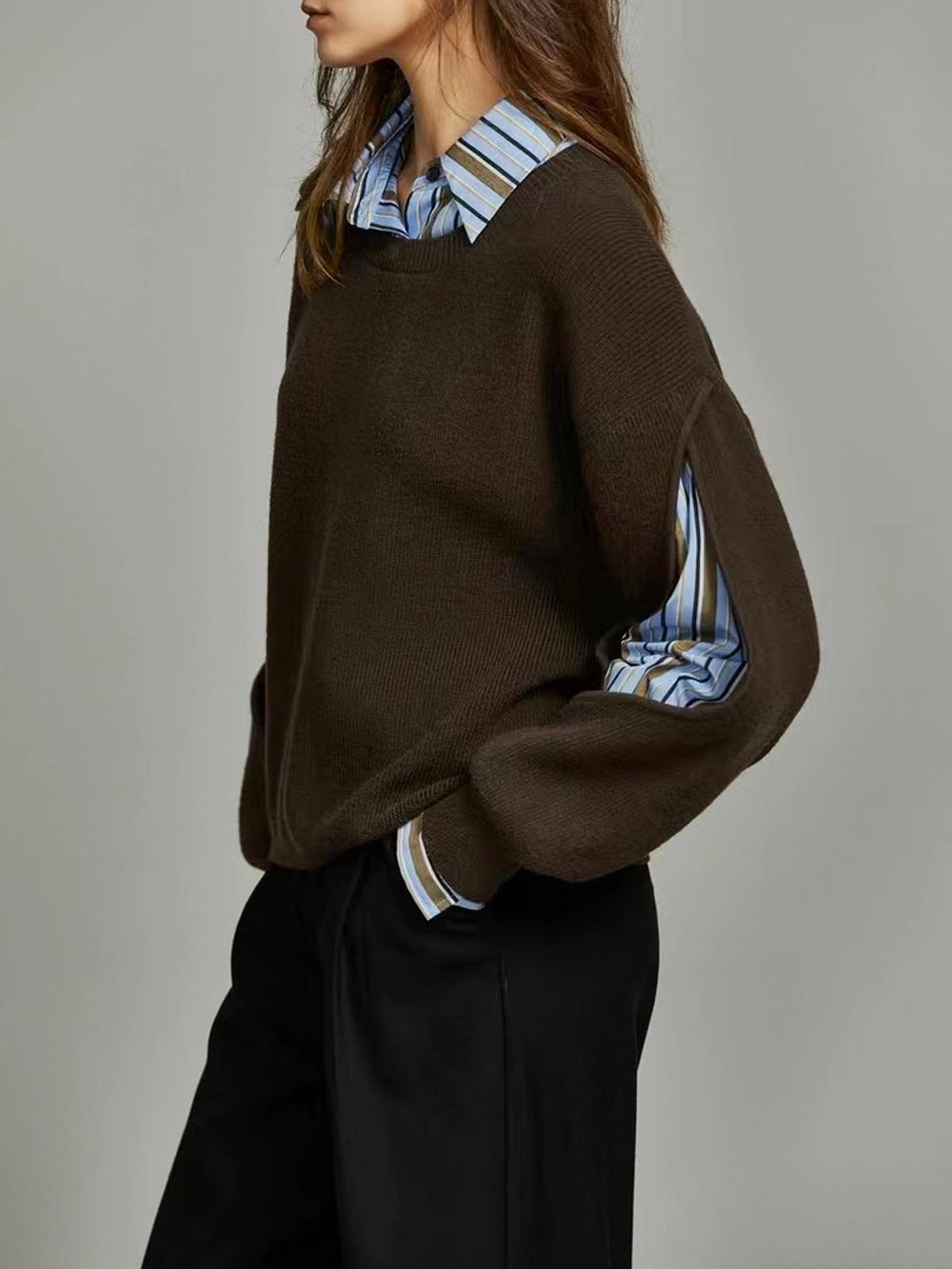 2 in 1 Ribbed Cutout Sweater  Liora Lane Boutique Sweaters