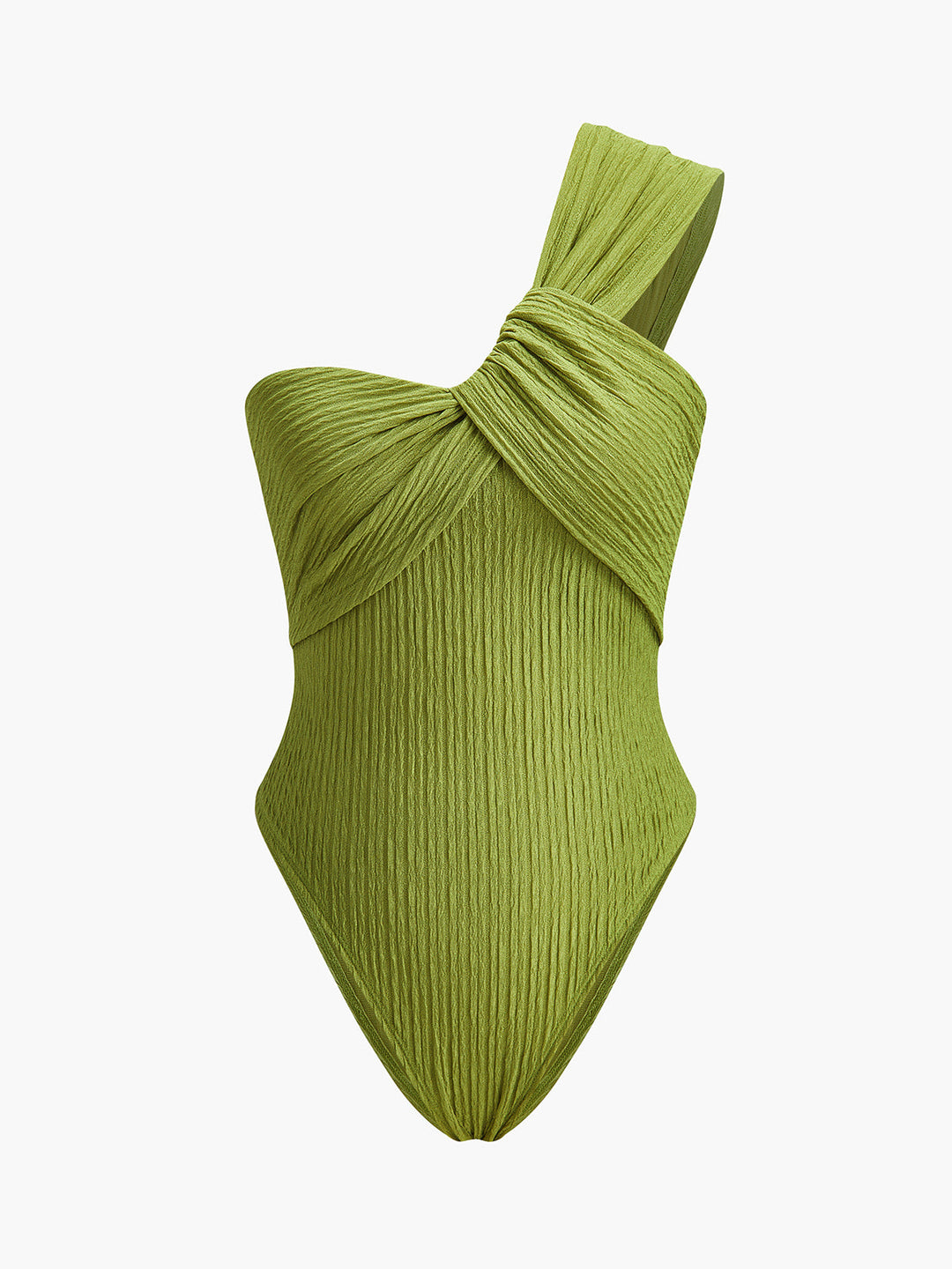 Twist Front One-Shoulder Bodysuit  Liora Lane Boutique Bodysuits Green / L 24.00
