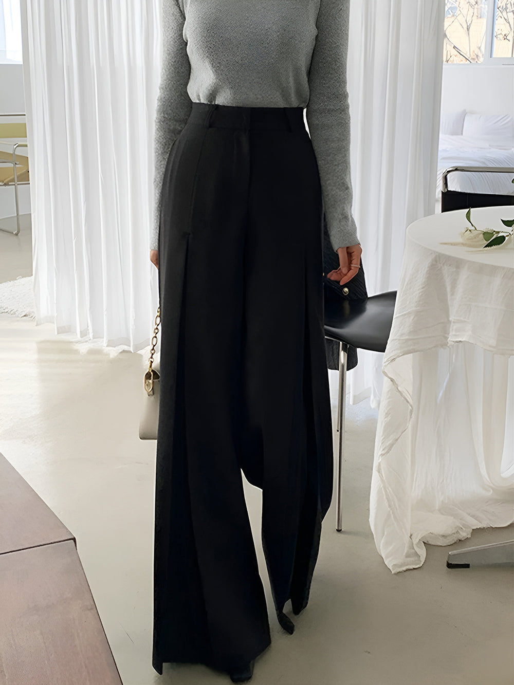 High-Waist Pleated Wide-Leg Pants  Liora Lane Boutique Pants