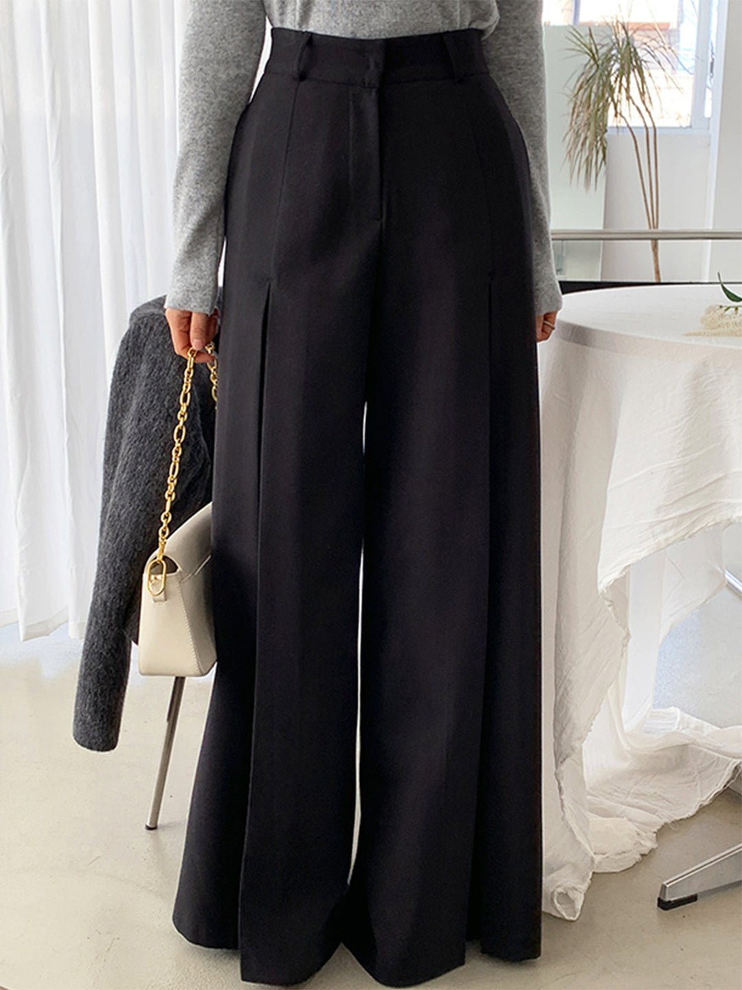 High-Waist Pleated Wide-Leg Pants  Liora Lane Boutique Pants