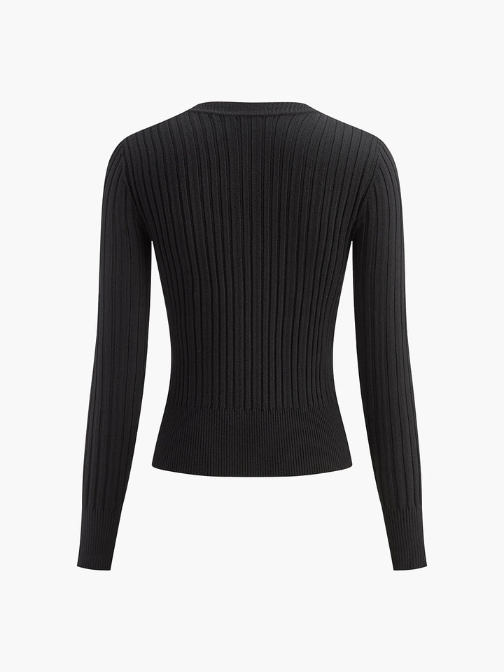 Hook Front Skinny Knit Top  Liora Lane Boutique Knit Tops