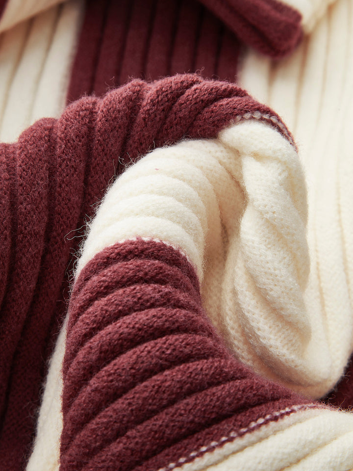 Ribbed Color Block Turtleneck Sweater  Liora Lane Boutique Sweaters