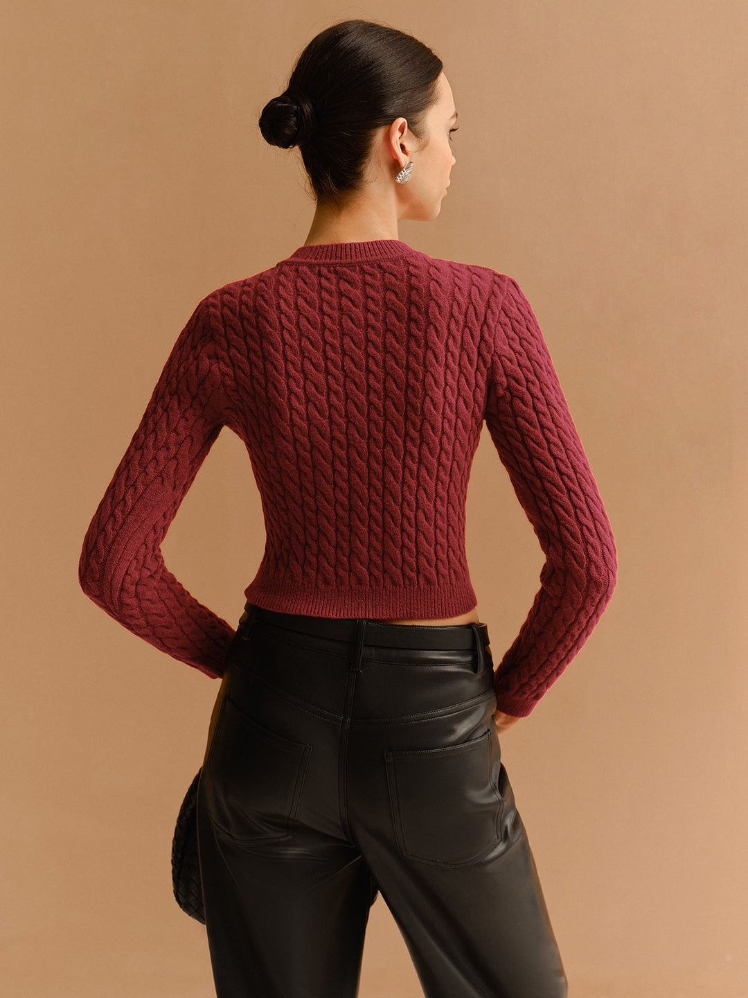 Cutout Twist Crop Sweater  Liora Lane Boutique Sweaters