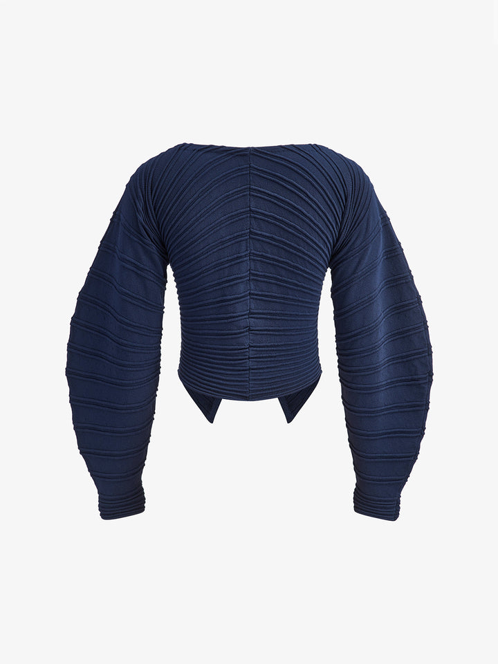 Pebble Pleated Button Knit Top  Liora Lane Boutique Knit Tops