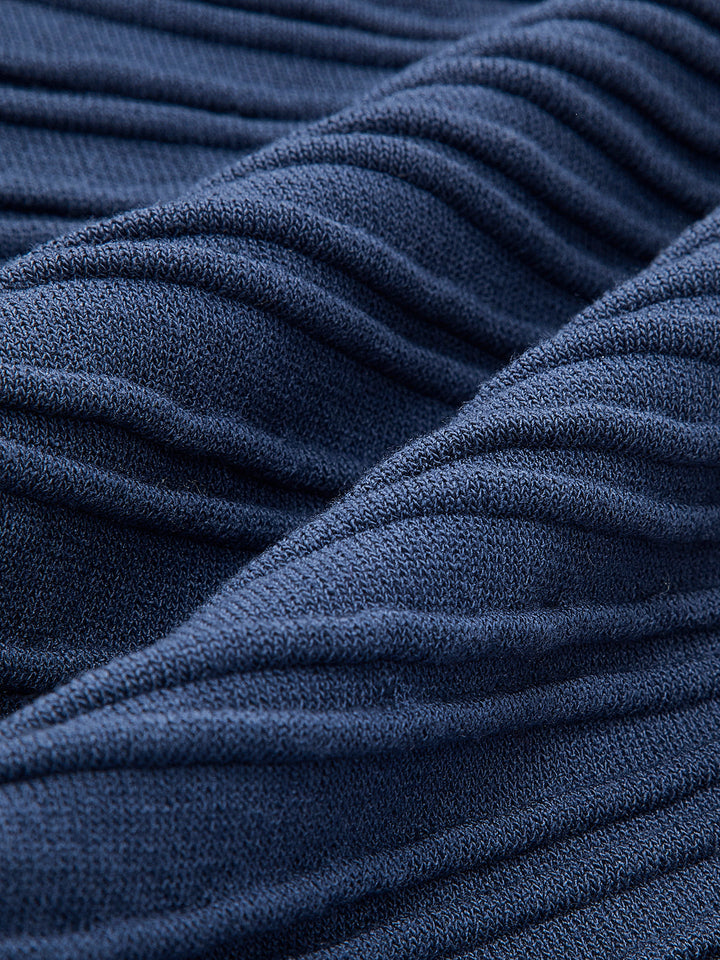 Pebble Pleated Button Knit Top  Liora Lane Boutique Knit Tops