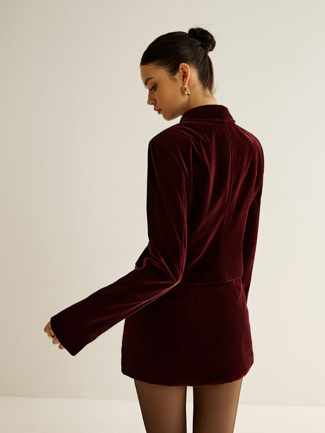 Velvet Lapel Short Blazer  Liora Lane Boutique Blazers
