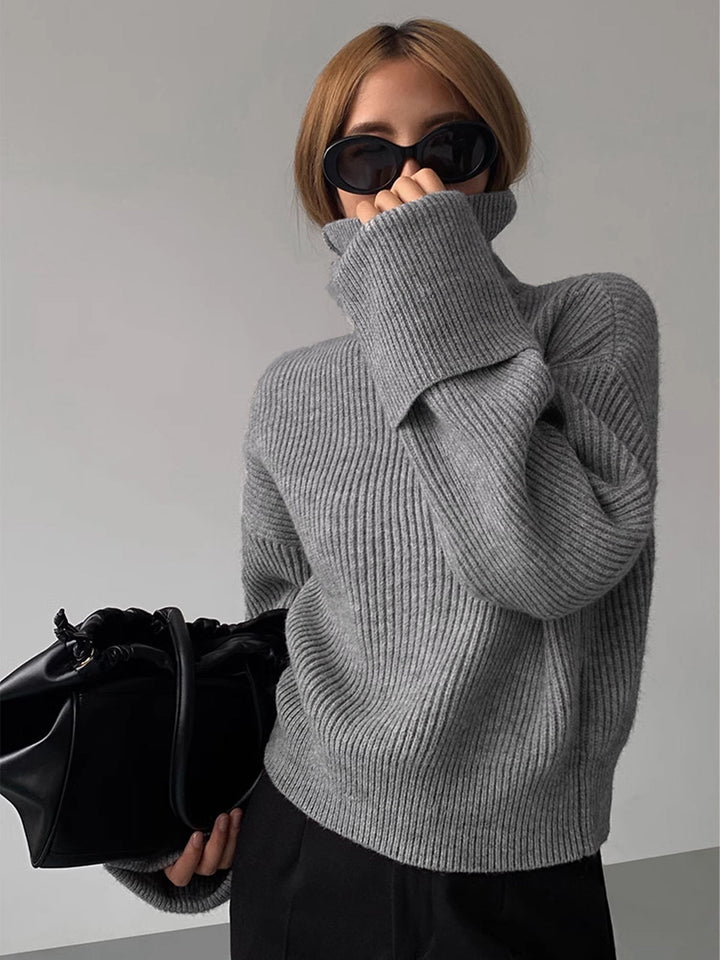 Turtleneck Ribbed Warm Sweater  Liora Lane Boutique Sweaters