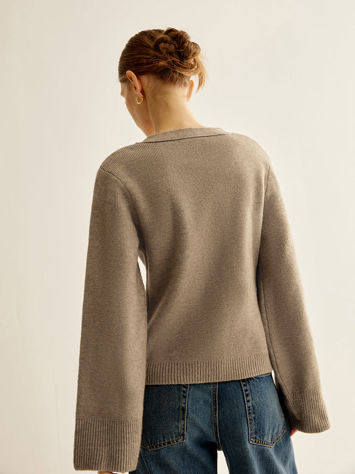 V-Neck Split Button Cardigan  Liora Lane Boutique Cardigans