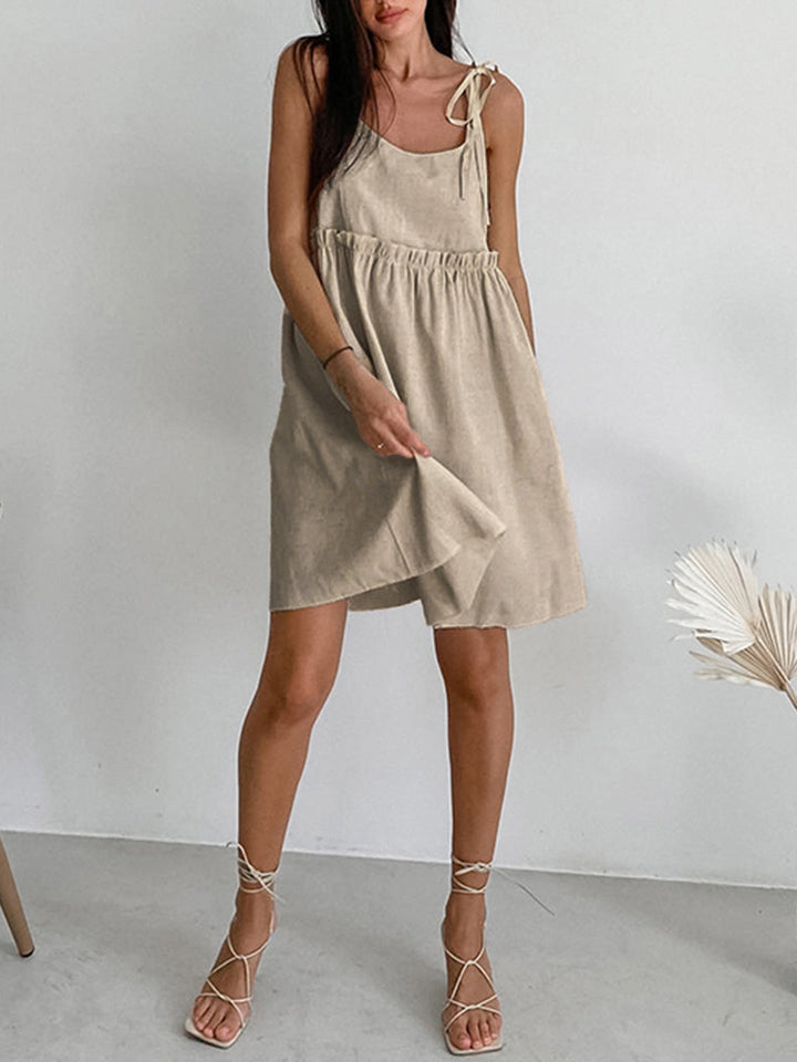Levanzo Tied Shoulder Short Dress  Liora Lane Boutique Dresses
