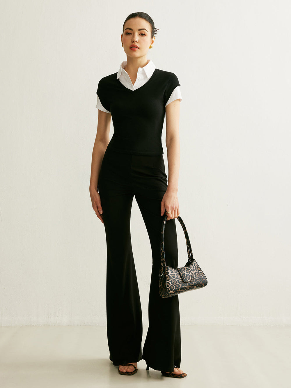 Polo Neck Color Block T-Shirt  Liora Lane Boutique T-Shirts