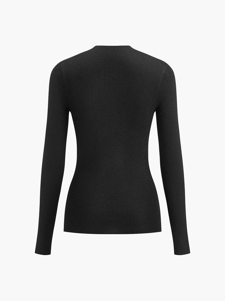 Button Down Skinny Knit Top  Liora Lane Boutique Knit Tops