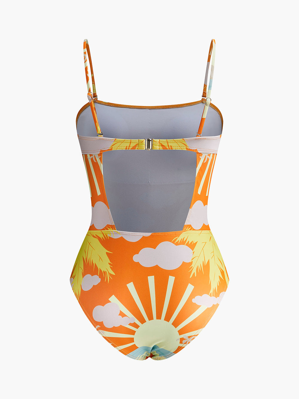 Tropical Print Back Cut-Out One-Piece Swimsuit  Liora Lane Boutique One-Pieces
