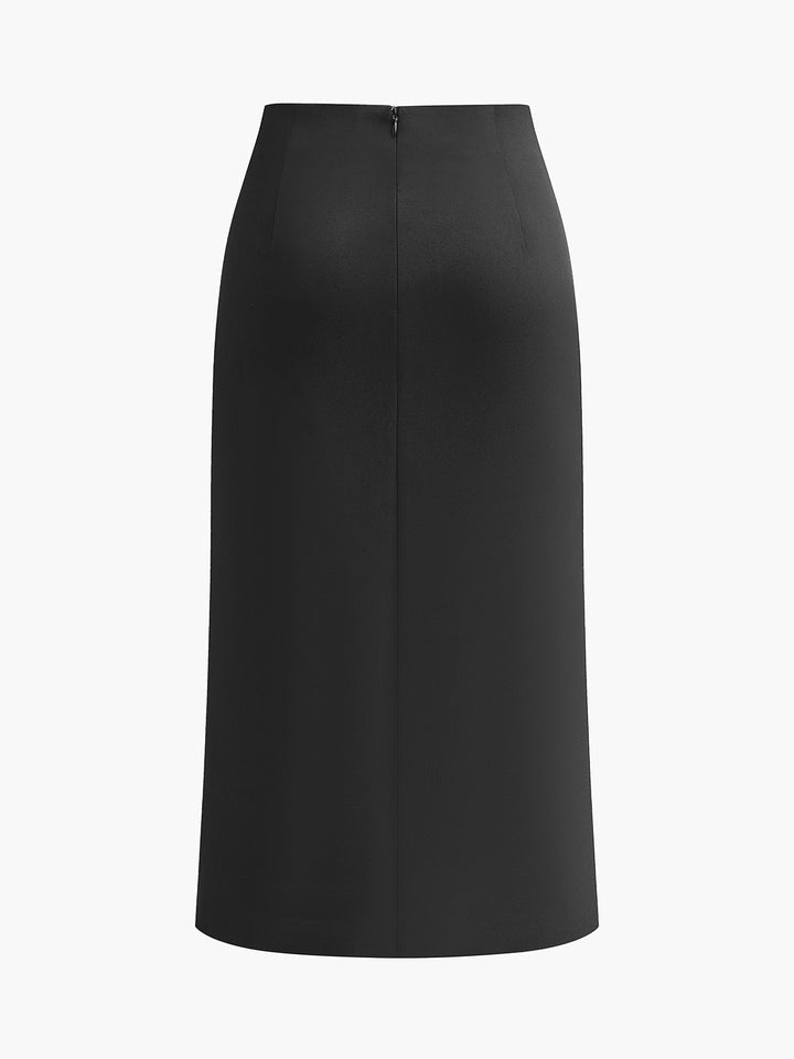Metal-Detail Split Midi Skirt  Liora Lane Boutique Skirts