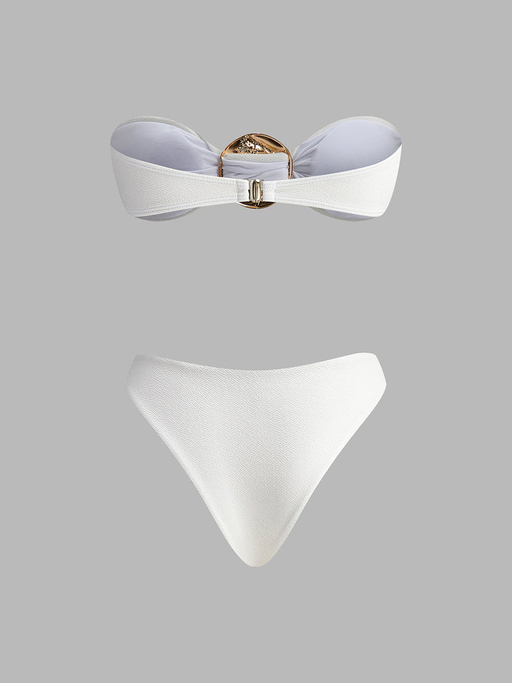 Gold Detail Bikini With Cover-Up  Liora Lane Boutique Bikini Sets